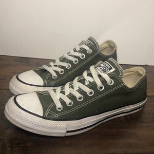 Olive green low top Converse